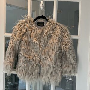 Mr. YTG Shaggy Faux Fur Cropped Jacket size 150 (12) NWOT